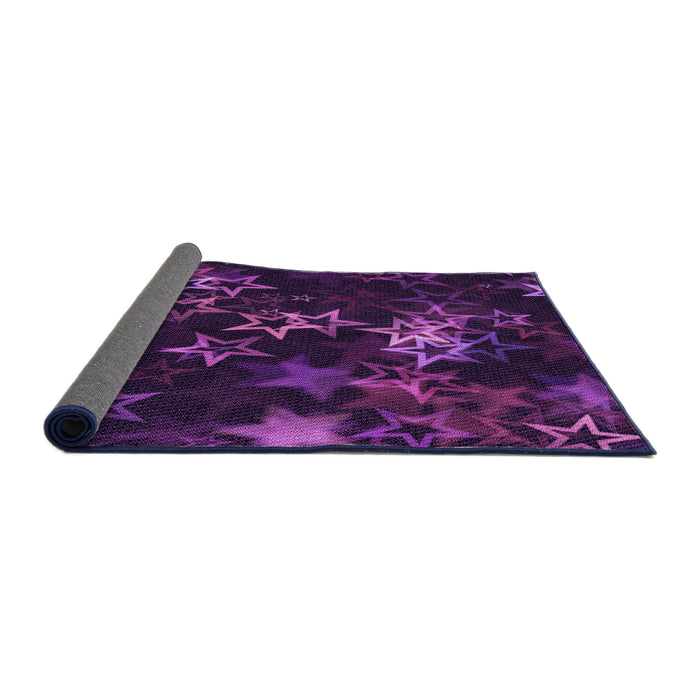 Thickness of Patterned Dark Purple Rug, pat3465pur