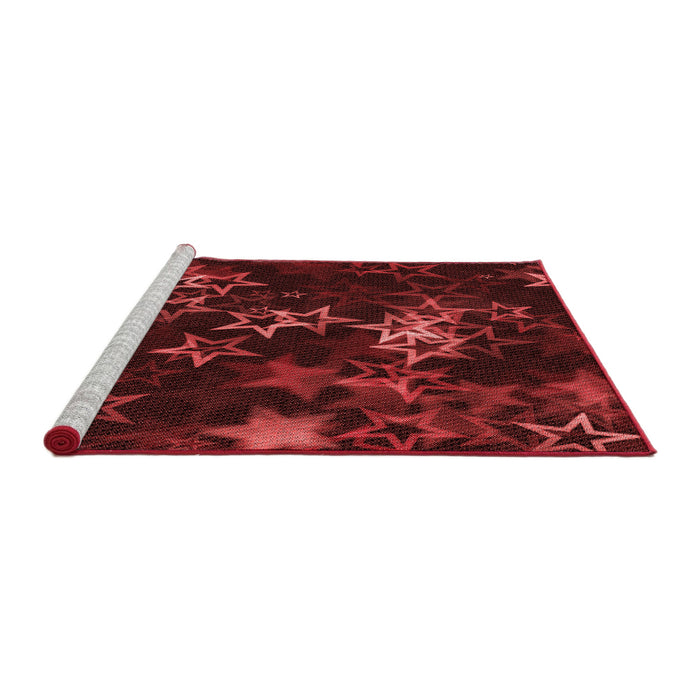 Sideview of Machine Washable Transitional Maroon Red Rug, wshpat3465rd