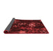 Thickness of Patterned Maroon Red Rug, pat3465rd