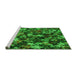 Sideview of Machine Washable Transitional Deep Emerald Green Rug, wshpat3466grn