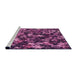 Sideview of Machine Washable Transitional Neon Pink Rug, wshpat3466pur