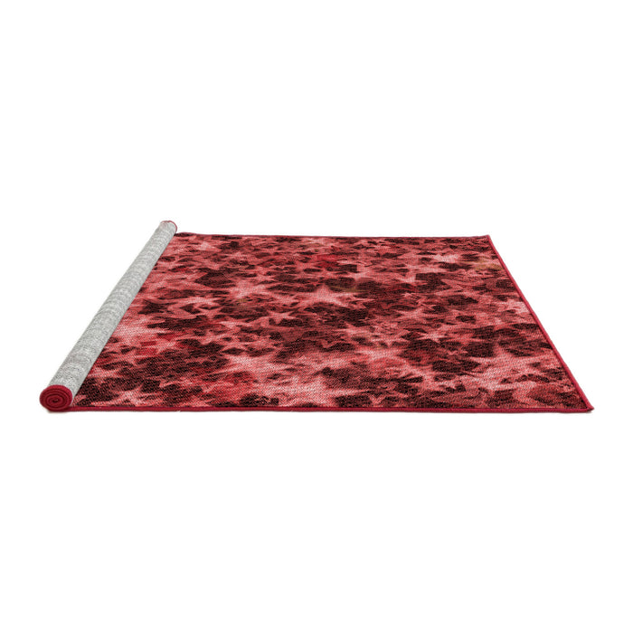 Sideview of Machine Washable Transitional Cranberry Red Rug, wshpat3466rd
