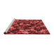 Sideview of Machine Washable Transitional Cranberry Red Rug, wshpat3466rd