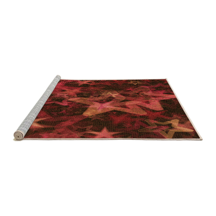 Sideview of Machine Washable Transitional Crimson Red Rug, wshpat3467org