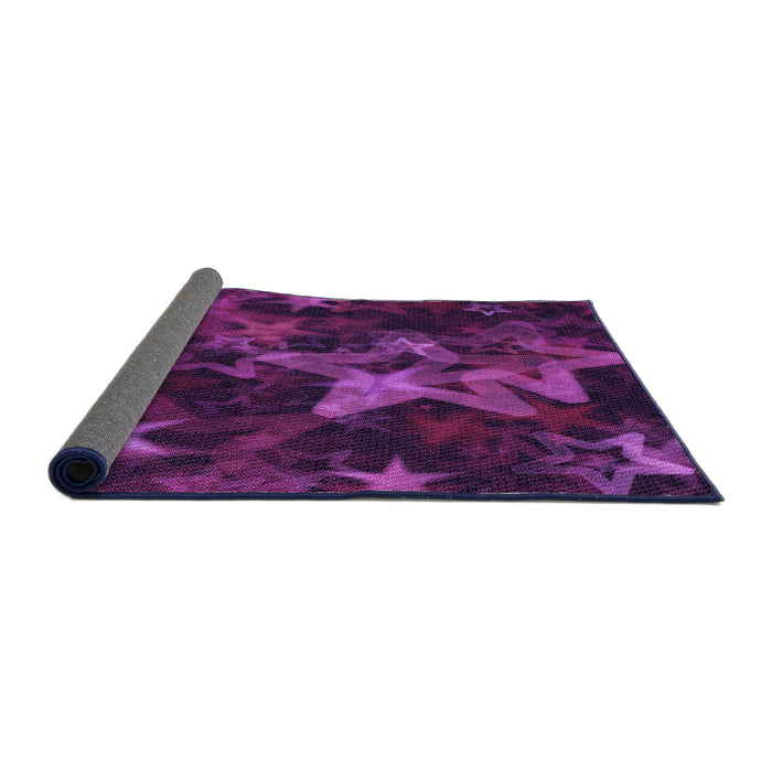 Thickness of Patterned Dark Orchid Purple Rug, pat3467pur