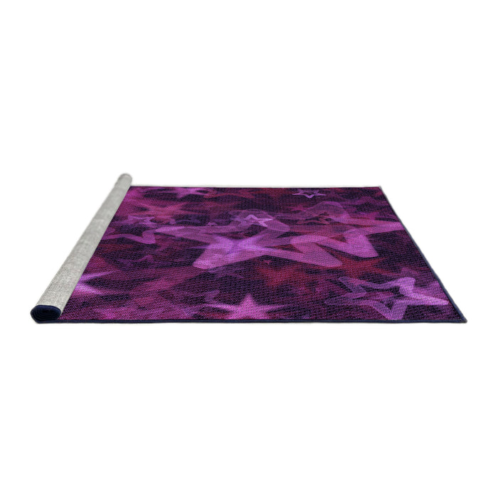 Sideview of Machine Washable Transitional Dark Orchid Purple Rug, wshpat3467pur