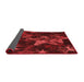 Thickness of Patterned Cranberry Red Rug, pat3467rd