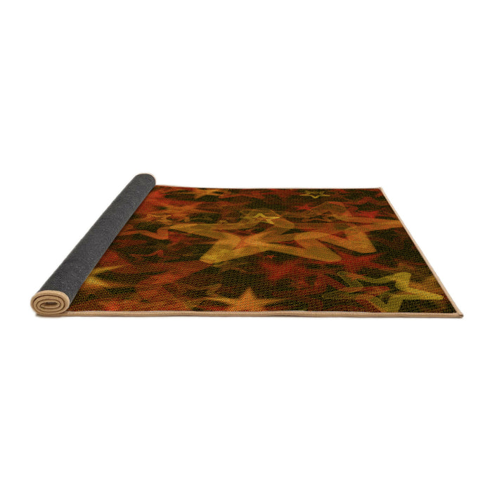 Thickness of Patterned Mahogany Brown Rug, pat3467yw