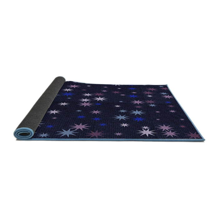 Thickness of Patterned Black Rug, pat3468blu