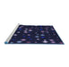 Sideview of Machine Washable Transitional Black Rug, wshpat3468blu