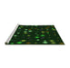 Sideview of Machine Washable Transitional Deep Emerald Green Rug, wshpat3468grn