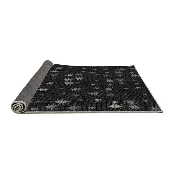 Thickness of Patterned Black Rug, pat3468gry