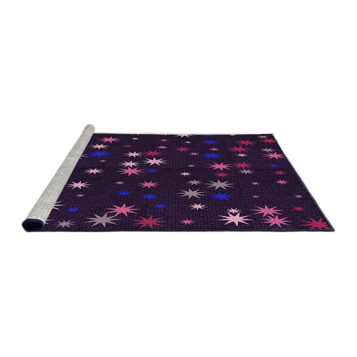 Sideview of Machine Washable Transitional Purple Rug, wshpat3468pur