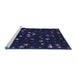 Sideview of Machine Washable Transitional Black Rug, wshpat3469blu