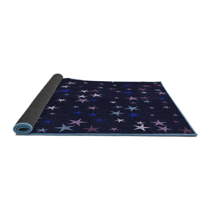 Thickness of Patterned Black Rug, pat3469blu