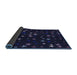 Thickness of Patterned Black Rug, pat3469blu