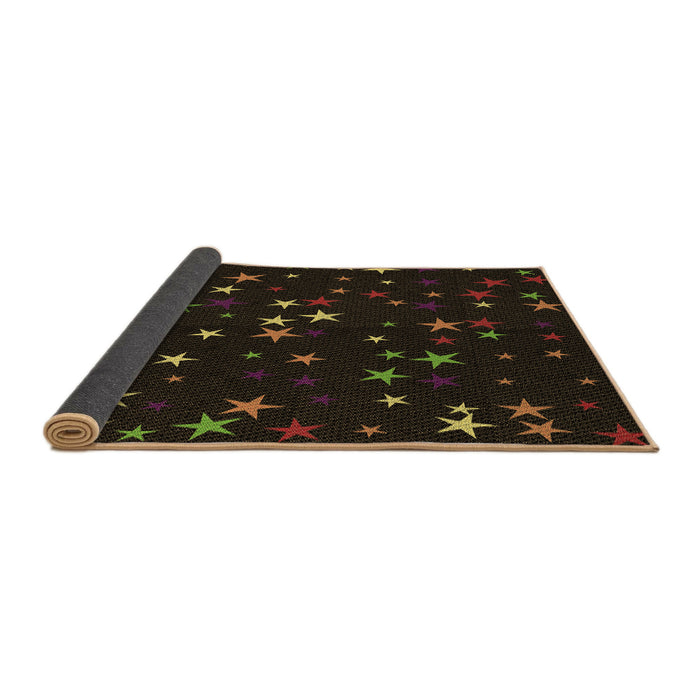 Thickness of Patterned Black Rug, pat3469brn