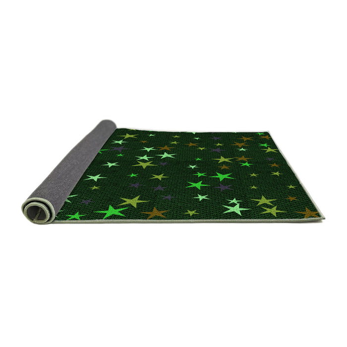 Thickness of Patterned Deep Emerald Green Rug, pat3469grn