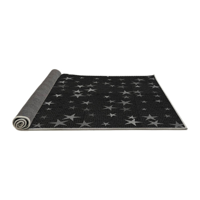 Thickness of Patterned Black Rug, pat3469gry