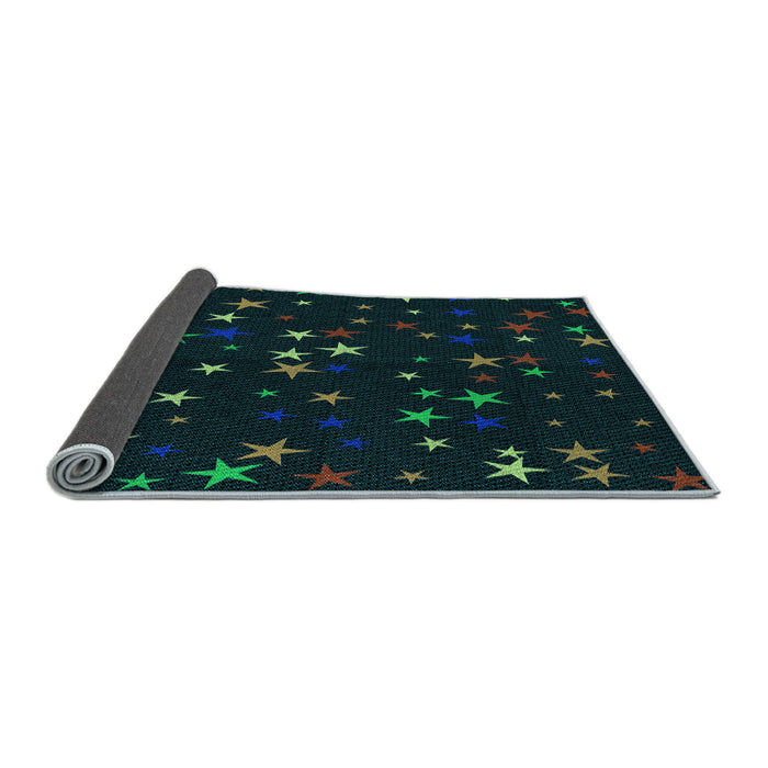 Thickness of Patterned Black Rug, pat3469lblu