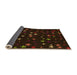 Thickness of Patterned Black Brown Rug, pat3469org