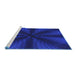 Sideview of Machine Washable Transitional Earth Blue Rug, wshpat347blu