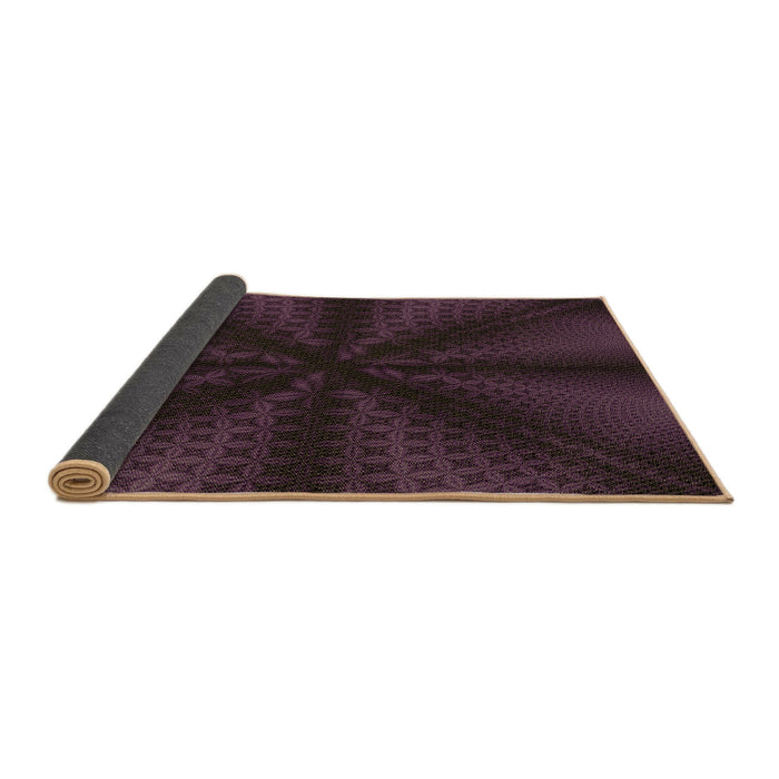 Thickness of Patterned Purple Lily Purple Rug, pat347brn