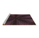 Sideview of Machine Washable Transitional Purple Lily Purple Rug, wshpat347brn