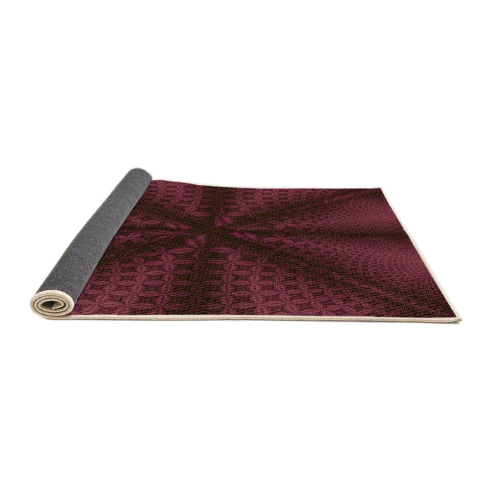 Thickness of Patterned Brown Red Rug, pat347org