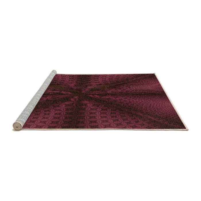 Sideview of Machine Washable Transitional Brown Red Rug, wshpat347org