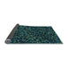 Thickness of Patterned Aquamarine Stone Green Rug, pat3470lblu