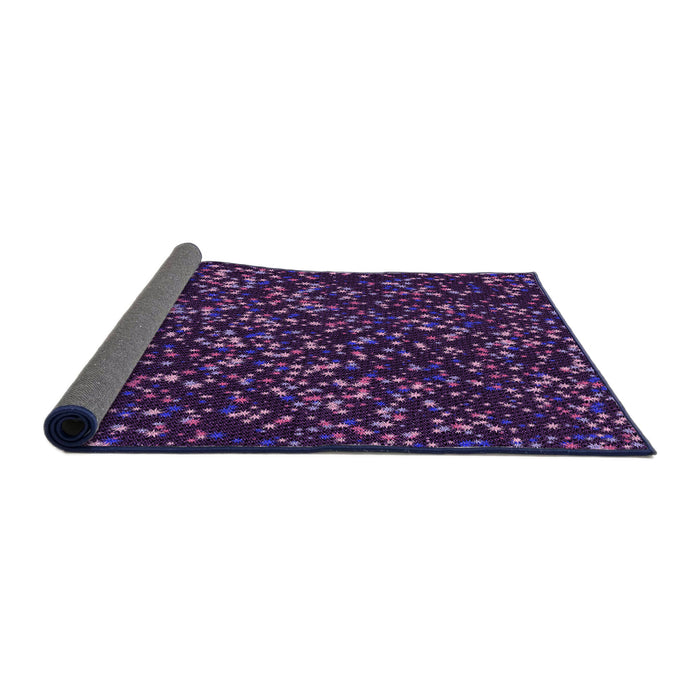Thickness of Patterned Purple Violet Purple Rug, pat3470pur