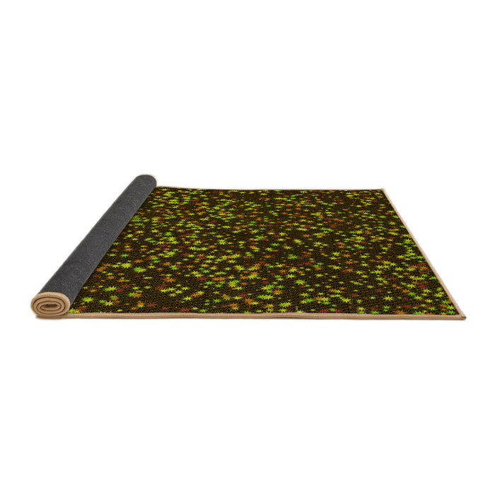 Thickness of Patterned Dark Yellow Green Rug, pat3470yw