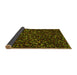 Thickness of Patterned Dark Yellow Green Rug, pat3470yw