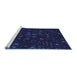 Sideview of Machine Washable Transitional Black Rug, wshpat3471blu