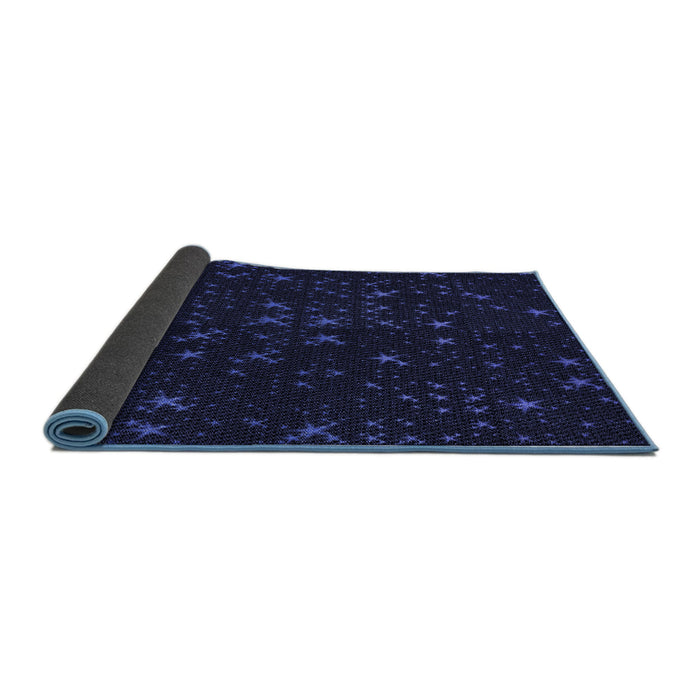 Thickness of Patterned Black Rug, pat3471blu