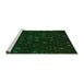 Sideview of Machine Washable Transitional Deep Emerald Green Rug, wshpat3471grn