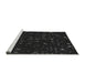 Sideview of Machine Washable Transitional Black Rug, wshpat3471gry