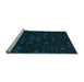 Sideview of Machine Washable Transitional Black Rug, wshpat3471lblu