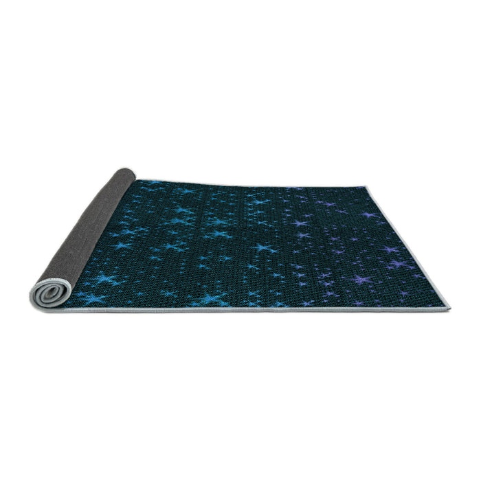 Thickness of Patterned Black Rug, pat3471lblu