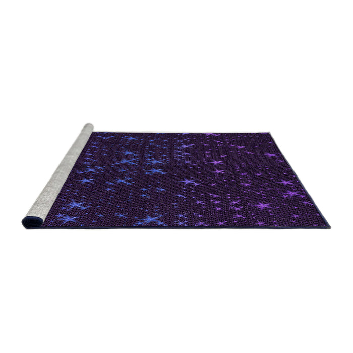 Sideview of Machine Washable Transitional Purple Rug, wshpat3471pur