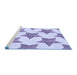 Sideview of Machine Washable Transitional Blue Rug, wshpat3472blu