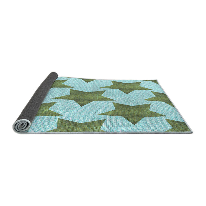 Thickness of Patterned Green Rug, pat3472lblu