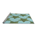 Sideview of Machine Washable Transitional Green Rug, wshpat3472lblu