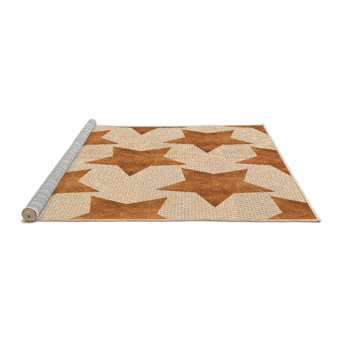 Sideview of Machine Washable Transitional Neon Orange Rug, wshpat3472org