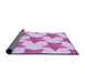 Thickness of Patterned Blossom Pink Rug, pat3472pur