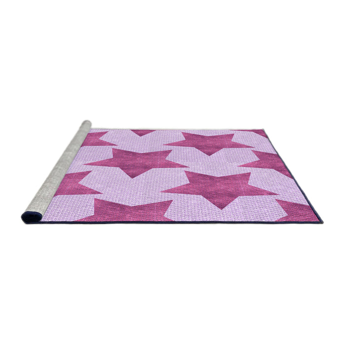 Sideview of Machine Washable Transitional Blossom Pink Rug, wshpat3472pur