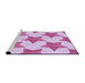 Sideview of Machine Washable Transitional Blossom Pink Rug, wshpat3472pur