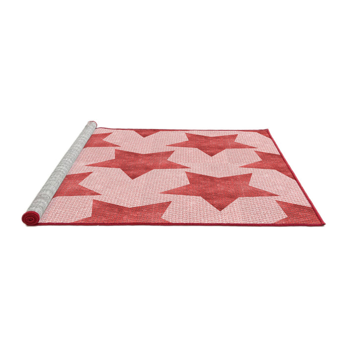 Sideview of Machine Washable Transitional Pink Rug, wshpat3472rd