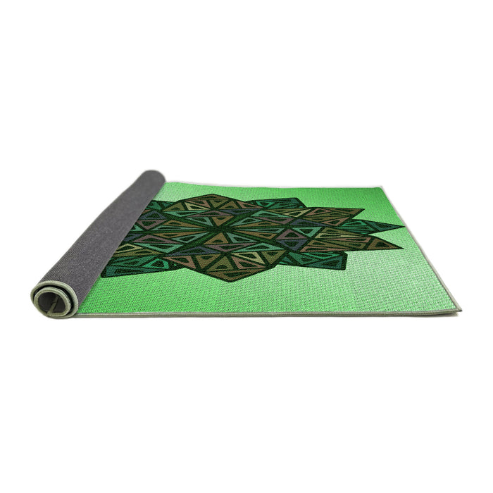 Thickness of Patterned Green Rug, pat3473grn